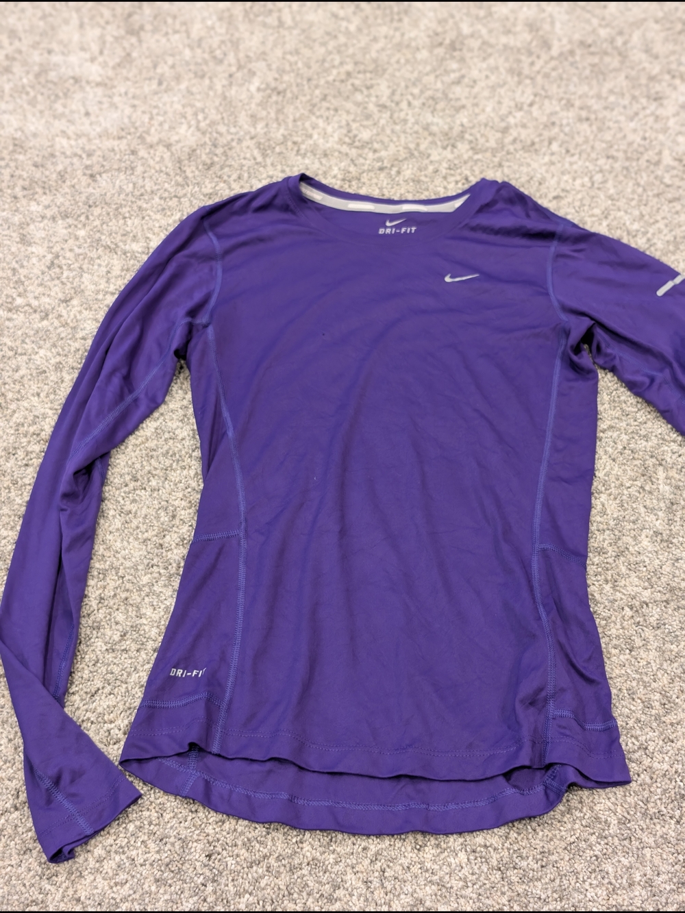 Nike Dri-FIT Miler Purple Long Sleeve Running Top Shirt Women’s Size XS